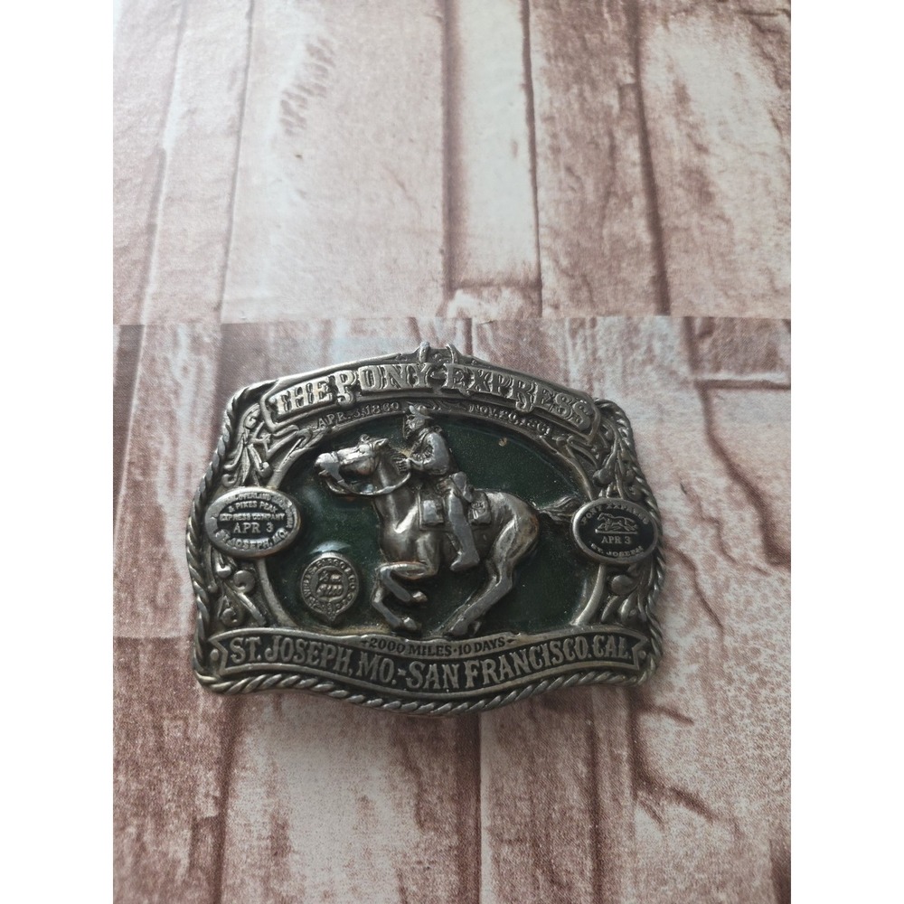 VTG 1995 The Pony Express Belt Buckle St. Joseph, MO - San Francisco, CA